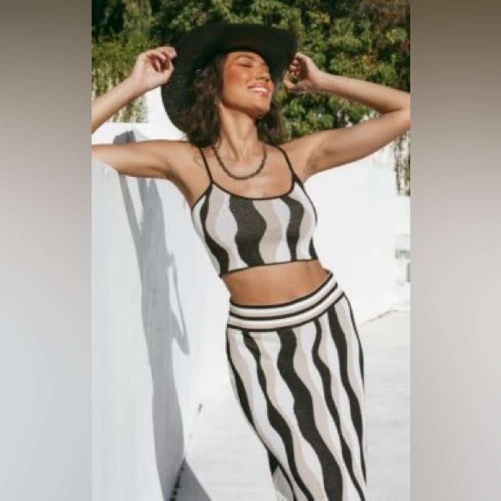 Show Me Your Mumu Corrine Squiggle Stripe Skirt Set XS